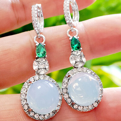 

Natural Gemstone Diamond Earrings for Women Engagement Wedding Jewelry
