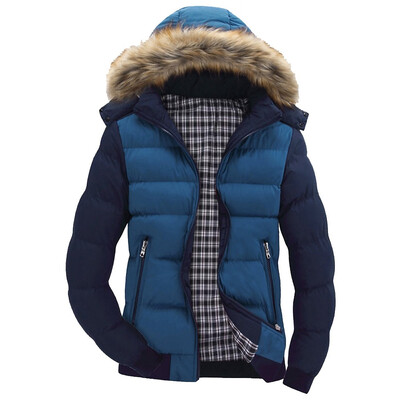 

Gobestart Men Boys Casual Warm Hooded Winter Zipper Coat Outwear Jacket Top Blouse