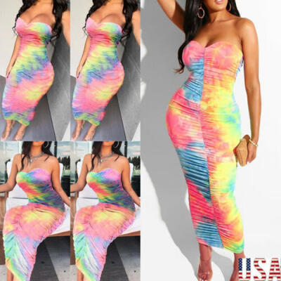 

Womens Maxi Boho Dress Floral Summer Beach Cocktail Evening Party Long Sundress