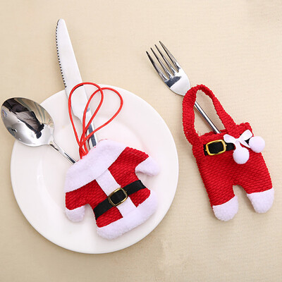 

Tailored 1Pair Christmas Decorations Santa Silverware Holders Pockets Dinner Decor