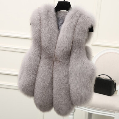 

Tailored Plus Size Womens Slim Vest Gilet Outwear Warm Faux Fur Waistcoat Coat Vest