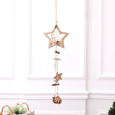 

Wooden Christmas Ornaments Wood Star Pendants Pine Cone Christmas Tree Drop Ornaments Xmas Decor Christmas Decoration For Home