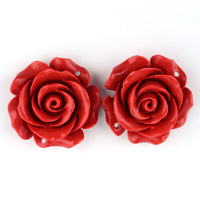 

Rose Flower Cinnabar Links FireBrick 29x29x115mm Hole 15mm