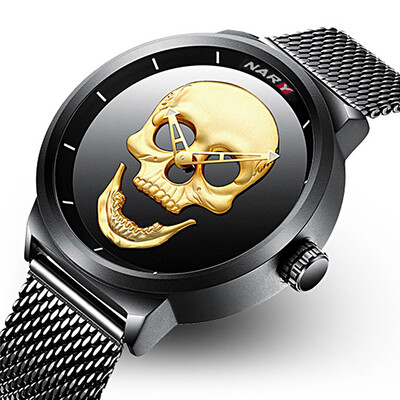 

NARY Shantou Steel Belt Personality Male Fashion Waterproof Quartz Watch