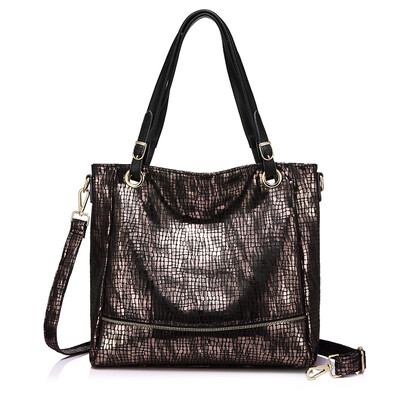

REALER large bucket bags womens shoulder bag animal prints artificial leather handbag female messenger bag ladies tote zipper