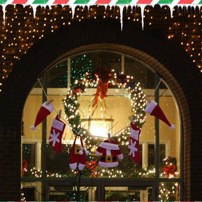 

〖Follure〗Christmas Tree Hanging Fireplace Window Valance Curtain Banner Party Home Decor