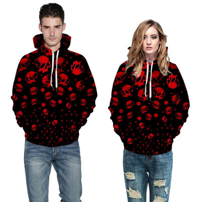 

Toponeto Men Women Mode 3D Print Long Sleeve Couples Hoodies Top Blouse Shirts