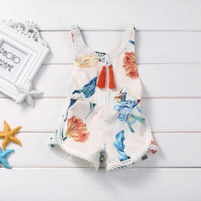 

2018 Newest Summer Baby Girl Piccolo Tunique Backless Strap Romper Lily Pattern