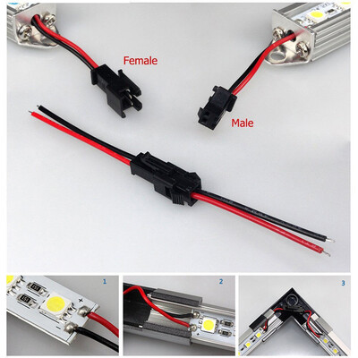 

JPGIF 10Pairs 2PIN Male&Female Connector Wire Cable For 3528 5050 LED Strip Lights