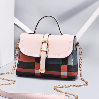 

10 pieces from the batch Korean version of the color matching color handbags casual college style new single shoulder Messenger bag small bag