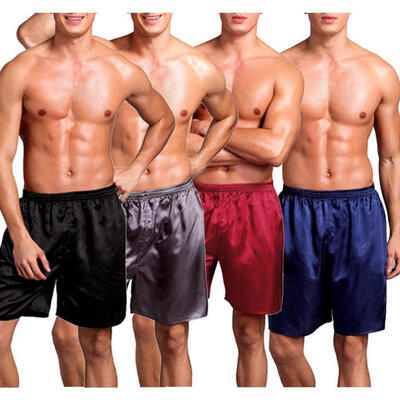 

2018 Men Sleepwear Underwear Silk Satin Boxers Shorts Nightwear Pyjamas  XL XXL