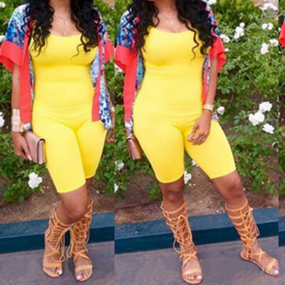 

Women Ladies Casual Sleeveless Bodycon Romper Jumpsuit Club Bodysuit Short Pants