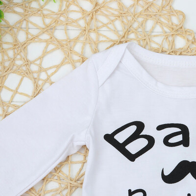 

Toddler Kid Moustache Print Long Sleeve Romper Pants Hat Bodysuit