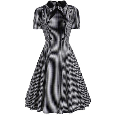 

Plus Size Plaid A Line Midi Dress