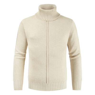 

Toponeto Mens Autumn Winter Casual Pure Color Turtleneck Long Sleeve Knitted Sweater Top