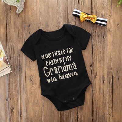 

Newborn Infant Baby Boy Girl Letter Romper Jumpsuit Headband Outfits Clothes Set