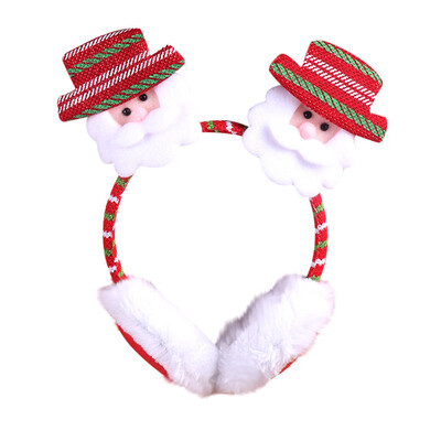 

Gobestart Christmas Santa Snowman Deer Bear Earmuffs Headband Ear Warmers Kid Adult GIFT