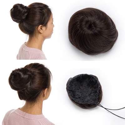 

Messy Hair Bun Chignons Synthetic Hair Extensions Wavy Updo Scrunchy Hairpieces