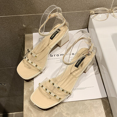 

White&sandal women in summer all-in-one fashion Roman with fairy hi late evening high heel