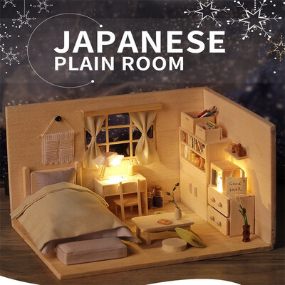 

YIWULAJapanese Plain Room DIY Miniature Dollhouse Kit Time Apartment DIY Dollhouse Kit
