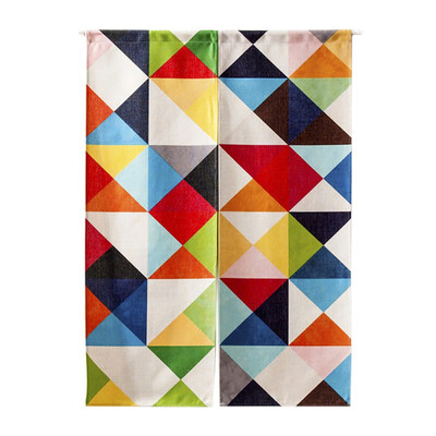 

Colorful Geometric Cotton Linen Curtain Door Curtains For Home Living Room Door Hotel Cafe Interior Decoration Solid Curtain