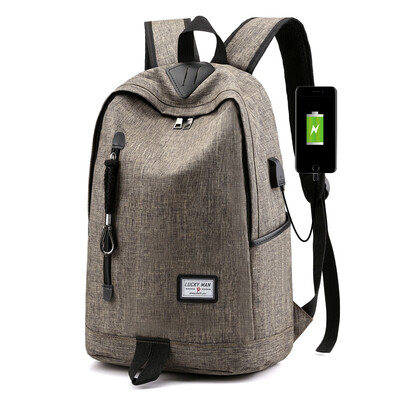

Mens Backpack USB Charging Backpack Korean Simple Large Capacity Backpack Travel Bag