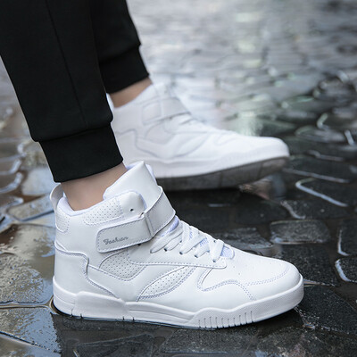 

Mens shoes summer high white shoes casual Joker autumn white canvas shoes tide shoes