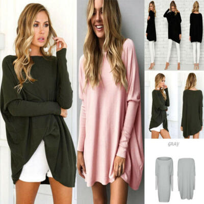 

Women Winter Knitted Long Tops Dress Jumper Sweater Tops Pullover Knitwear US
