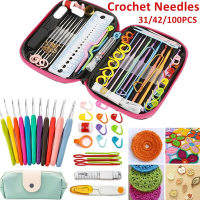 

3142100PCS Knitting Needle 20mm-80mm Crochet Hooks Yarn Knitting Weave Needles Sweater Sewing Tools Set