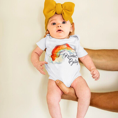 

Toddler Baby Girls Boys Rainbow Letter Printed Tops Bodysuit Romper Clothes