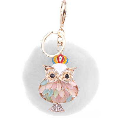 

Rex rabbit hair owl bag plush hair ball mobile phone pendant small gift jewelry