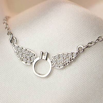 

New Exquisite Zircon Full Angel Wings Pendants Necklaces