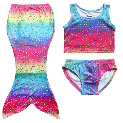 

Girls Kids Swimmable Mermaid Tail Sea-maid Bikini Swimwear Swimming Costume Set