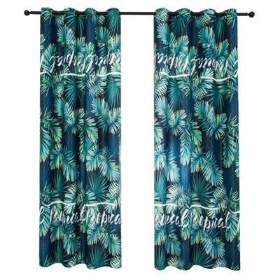 

Nordic Style Blackout Curtains Unique Digital Printing Tropical Rainforest Leaves Tulle Curtain For Living Room Shade Bedroom