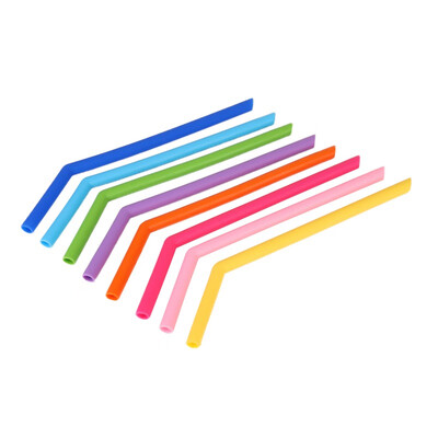 

Multi-color Silicone Reusable Drinking Straws Drinking Straw Sets With Cleaning Brush Food-grade Safe Straws Home Bar Accessory