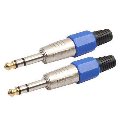 

2pcs Stereo Jack 635mm Male Plug with Gold Plated Head Audio Connectors