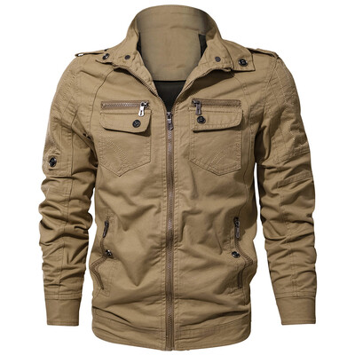 

Zipper Pocket Turndown Collar Jacket