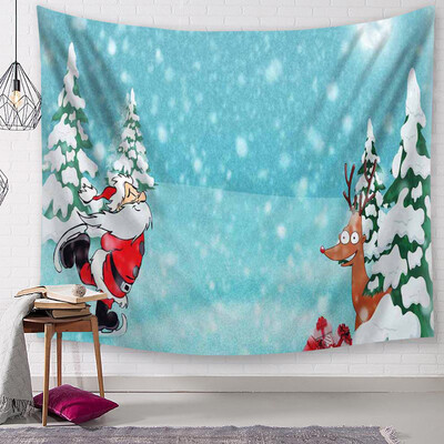 

Siaonvr Christmas Tapestry Santa Print Wall Hanging Tapestry Art Home Decor