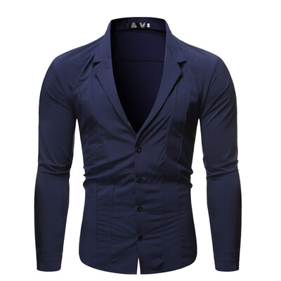 

Tailored Mens New Style Simple Fashion Pure Long Sleeve Shirt Fashion Comfortable Blouse