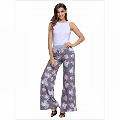 

Multicolor high waist floral print retro loose leggings