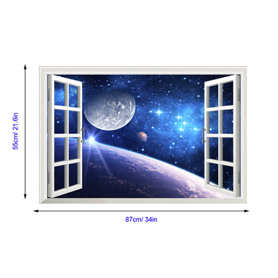 

Gobestart 3D Stereoscopic Star Home Decor Art Fake Window New Wall Removable Stickers