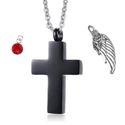 

Cross Cremation Necklace for Ashes Stainless Steel Crucifix Memorial Urn Jewelry for Women Men Keepsake Pendant