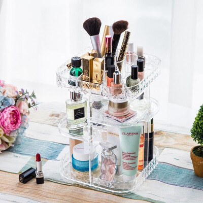 

Siaonvr 360 Degree Rotating Acrylic Makeup Organizer Cosmetics Storage Rack