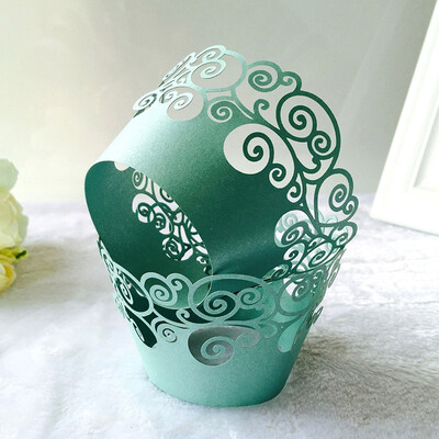 

FUNNYBUNNY Filigree Artistic Muffin Cupcake Paper Cup Liners Vine Lace Laser Cupcake Wrappers for Wedding Party Birthday Decor