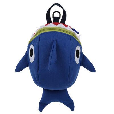

Cartoon Shark Shape Kindergarten Children Backpack Anti-lost Travel Shoulder Bag