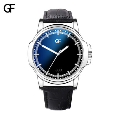 

Gobestart Fashion High-End Mens Quartz Letter Leather Watch Pointer Light Series Men