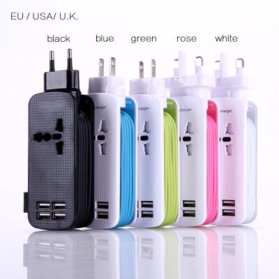 

4 Port Usb Portable Travel Charger Adapter Fast Charging Station UkUsEu