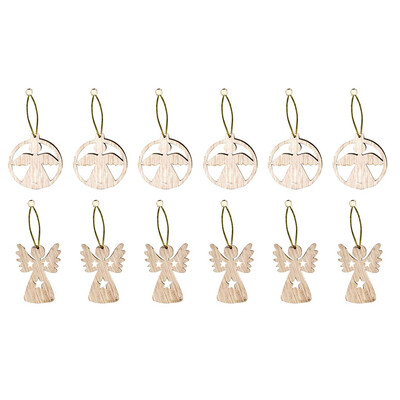 

Tailored Christmas Snowflakes Wooden Pendants Christmas Tree Ornaments Home Decor 12Pcs