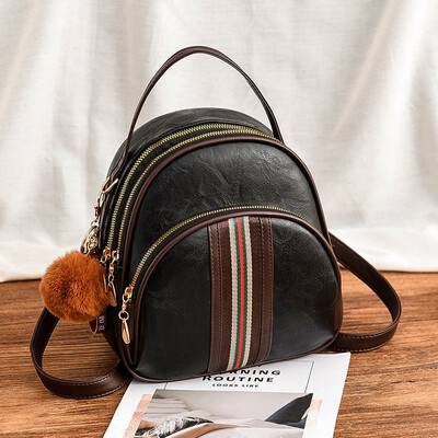 

Backpack female new wave Korean version of the wild fashion soft leather ladies small backpack female student bag female bag