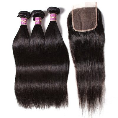 

UNice 8A Malaysian Straight Hair with Closure Malaysian Virgin Hair Lace Closure